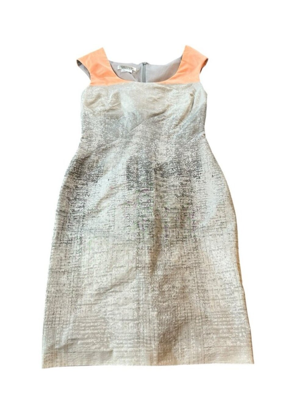 Kay Unger Women 6 Dress Midi Kennedy Secretary Formal Gray Peach Coquette Y2K